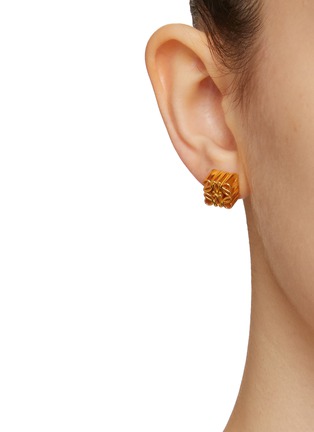 Figure View - Click To Enlarge - LOEWE - Gold-Plated Sterling Silver Anagram Stud Earrings