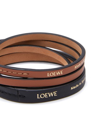Detail View - Click To Enlarge - LOEWE - Classic Calfskin Leather Double Bracelet