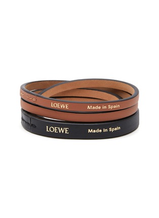 Main View - Click To Enlarge - LOEWE - Classic Calfskin Leather Double Bracelet