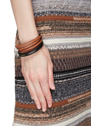 Figure View - Click To Enlarge - LOEWE - Classic Calfskin Leather Double Bracelet