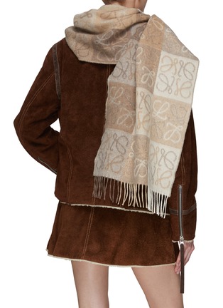 Figure View - Click To Enlarge - LOEWE - Anagram Cashmere Wool Blend Fringed Scarf