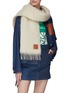 Figure View - Click To Enlarge - LOEWE - Logo Patch Mohair Blend Fringed Scarf
