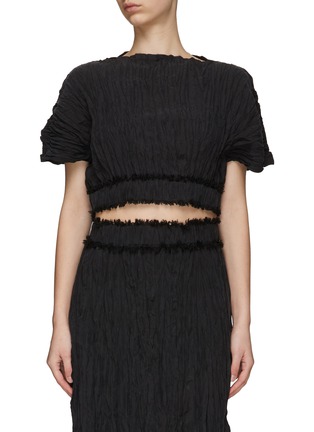Front View - Click To Enlarge - LANE CRAWFORD - Totême Twin Set<br>Crinkled Silk Cropped Top x Skirt