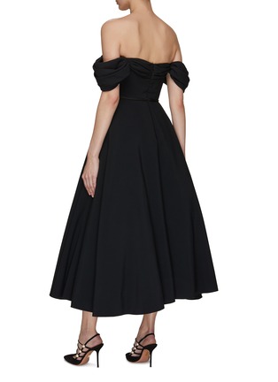 Back View - Click To Enlarge - GIAMBATTISTA VALLI - Off Shoulder Sleeveless Flared Midi Dress