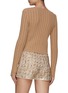 Back View - Click To Enlarge - GIAMBATTISTA VALLI - DOUBLE BREASTED SCOOP NECK RIBBED CARDIGAN