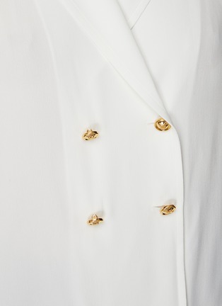  - GIAMBATTISTA VALLI - Gold-Toned Button Silk Blend Double-Breasted Blouse
