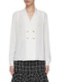 Main View - Click To Enlarge - GIAMBATTISTA VALLI - Gold-Toned Button Silk Blend Double-Breasted Blouse
