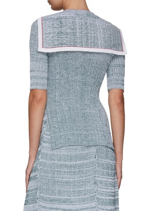 Back View - Click To Enlarge - BEVZA - DETACHABLE SAILOR COLLAR MELANGE KNITTED TOP