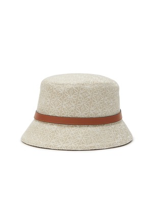 Main View - Click To Enlarge - LOEWE - ANAGRAM JACQUARD LEATHER BUCKET HAT