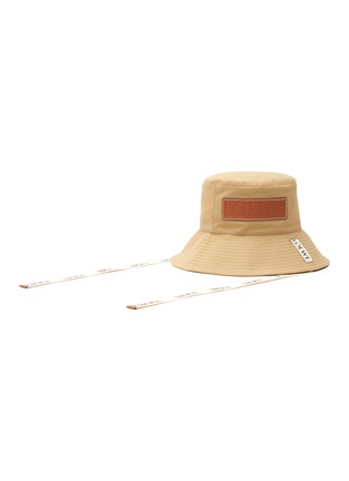 Figure View - Click To Enlarge - LOEWE - MONOGRAM STRAP CANVAS LEATHER FISHERMAN HAT