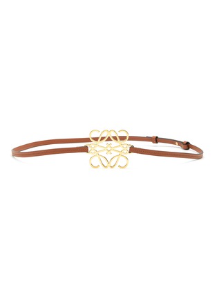 Main View - Click To Enlarge - LOEWE - Anagram Calfskin Leather Thin Belt