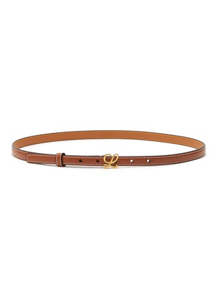 Main View - Click To Enlarge - LOEWE - ANAGRAM BUCKLE THIN LEATHER BELT