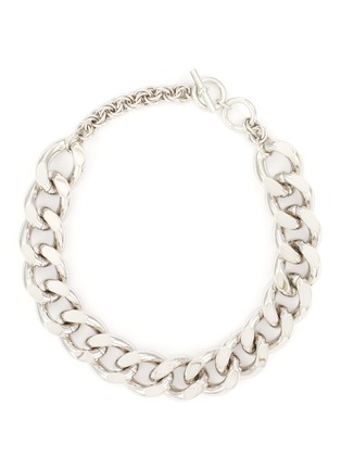 Main View - Click To Enlarge - JW ANDERSON - PLATINUM PLATED OVERSIZED LOGO GRID CHAIN NECKLACE