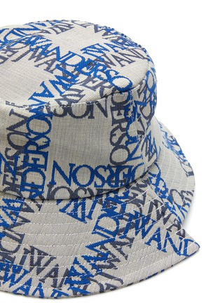 Detail View - Click To Enlarge - JW ANDERSON - Asymmetric Double Logo Grid Bucket Hat