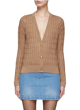 Main View - Click To Enlarge - SAINT LAURENT - LONG SLEEVE V-NECK CARDIGAN