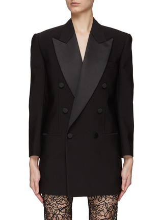 Main View - Click To Enlarge - SAINT LAURENT - VIRGIN WOOL DOUBLE BREASTED BLAZER