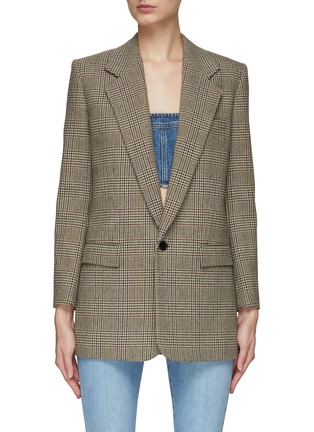 Main View - Click To Enlarge - SAINT LAURENT - LONG SLEEVE POLY WOOL BASIC SINGLE BREASTED BLAZER