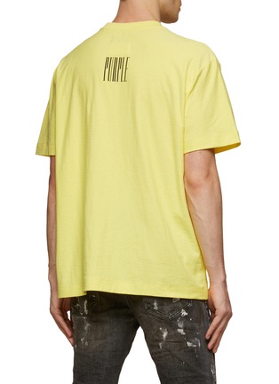 Back View - Click To Enlarge - PURPLE - Swirl Logo Cotton Blend Crewneck T-Shirt