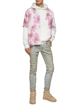 Figure View - Click To Enlarge - PURPLE - Distressed Bleached Skinny Jeans