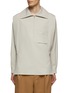 Main View - Click To Enlarge - RE: BY MAISON SANS TITRE - CHEST POCKET DETAIL STRUCTURED SHOULDER HALF ZIP SHIRT