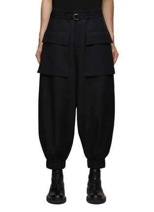 Main View - Click To Enlarge - RE: BY MAISON SANS TITRE - BELTED MID RISE BALLOON FIT CUFFED LEG PANTS