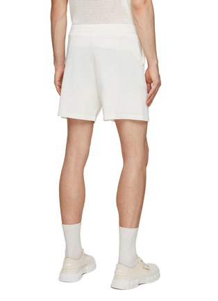 Back View - Click To Enlarge - RE: BY MAISON SANS TITRE - ELASTICATED DRAWSTRING WAISTBAND RECYCLED PAPER NYLON MIX SHORTS