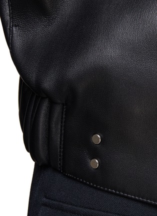  - RE: BY MAISON SANS TITRE - Elasticated Back Hem Drop Shoulder Leather Jacket