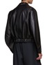 Back View - Click To Enlarge - RE: BY MAISON SANS TITRE - Elasticated Back Hem Drop Shoulder Leather Jacket