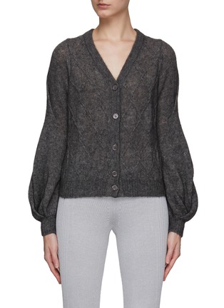 Main View - Click To Enlarge - CRUSH COLLECTION - CABLE KNIT SHEER CASHMERE CARDIGAN