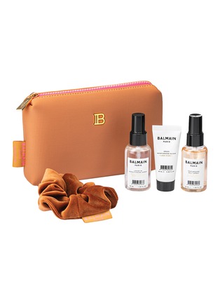 Main View - Click To Enlarge - BALMAIN HAIR COUTURE - LIMITED EDITION SS22 COSMETIC BAG SET — MEDIUM BROWN