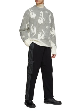 Figure View - Click To Enlarge - FENG CHEN WANG - PHOENIX INTARSIA CREWNECK KNIT SWEATER