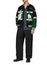 Figure View - Click To Enlarge - FENG CHEN WANG - LOGO PHOENIX EMBROIDERED JACQUARD COLLAR BOMBER JACKET