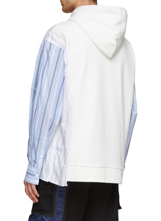 Back View - Click To Enlarge - FENG CHEN WANG - SHIRT PANEL CHEST POCKET DETAIL DRAWSTRING HOODIE