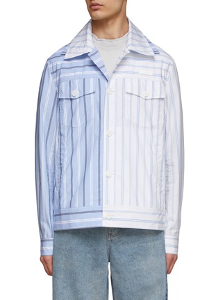 Main View - Click To Enlarge - FENG CHEN WANG - BUTTON FRONT STRIPE SHIRT JACKET