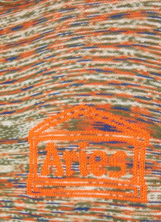  - ARIES - Temple Logo Space Dye Cotton Blend Knit Turtleneck Sweater