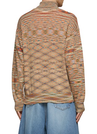 Back View - Click To Enlarge - ARIES - Temple Logo Space Dye Cotton Blend Knit Turtleneck Sweater