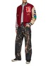 Figure View - Click To Enlarge - ARIES - GRAPHIC PATCH EMBELLISHED LEATHER SLEEVE VARSITY JACKET