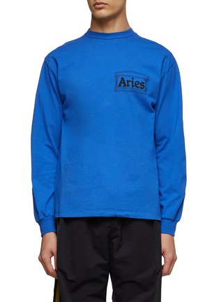 Main View - Click To Enlarge - ARIES - Temple Chest Logo Print Long-Sleeved T-Shirt