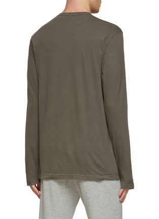 Back View - Click To Enlarge - JAMES PERSE - Washed Cotton Long-Sleeved Crewneck T-Shirt