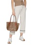 Figure View - Click To Enlarge - MOREAU - ‘Saint Tropez’ Small Chequered Canvas Tote Bag