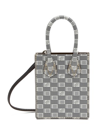 Main View - Click To Enlarge - MOREAU - ‘SUITE’ MICRO CHEQUERED LEATHER CROSSBODY BAG