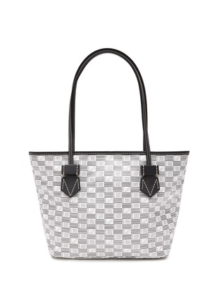 Main View - Click To Enlarge - MOREAU - ‘Saint Tropez’ Small Chequered Canvas Tote Bag