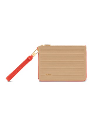 Main View - Click To Enlarge -  - NEVER STILL WRIST POUCH BEIGE / FLAMINGO RED