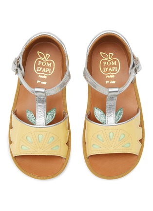Figure View - Click To Enlarge - POM D'API - ‘Poppy Agrume’ Lemon Leather Toddlers Sandals
