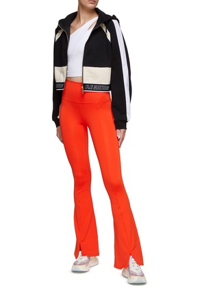 Figure View - Click To Enlarge - P.E NATION - ‘FULL FORCE’ FRONT ZIP SLIT BOOTCUT FLARE LEGGINGS