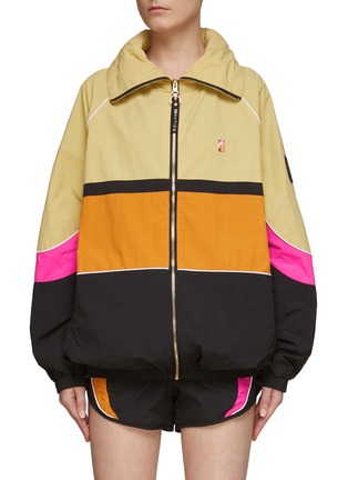 Main View - Click To Enlarge - P.E NATION - RUNNING TRACK COLOR BLOCK PANEL ZIP UP LONG SLEEVE JACKET