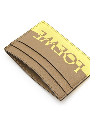 Detail View - Click To Enlarge - LOEWE - Logo Bicoloured Grained Leather Cardholder