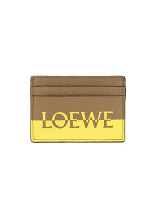 Main View - Click To Enlarge - LOEWE - Logo Bicoloured Grained Leather Cardholder