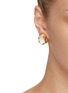 Figure View - Click To Enlarge - KENNETH JAY LANE - GOLD TONE CLEAR CRYSTAL CLIP EARRINGS