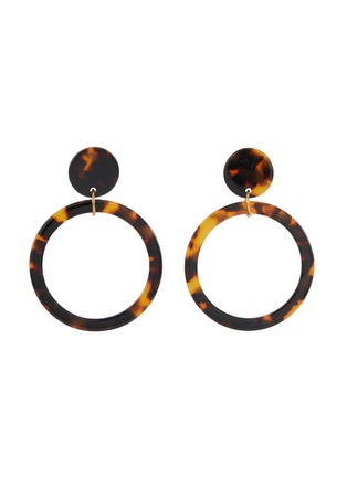 Main View - Click To Enlarge - KENNETH JAY LANE - TORTOISE CIRCLE DROP EARRINGS